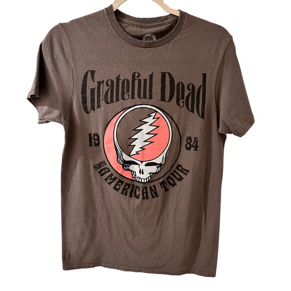 Grateful Dead 1984 American Tour Graphic Tee Festival Concert Gray NWOT, S - Picture 1 of 5